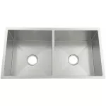 Fregadero de submontar 2 tanques satinado 91 x 49.5 x 25 cm Prime HBE3620+S05+S05