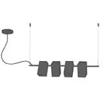 Lampara colgante horizontal 4 luces G9 60W 100-240V (710 x 140 mm) plomo Kina Light Blumenau 817000-03