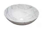 Lavatorio de sobreponer redondo 380 mm sin rebosadero blanco con gris decorado Prime 8661