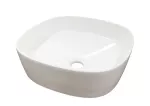 Lavatorio de sobreponer cuadrado redondeado 370 mm sin rebosadero blanco Prime 5663
