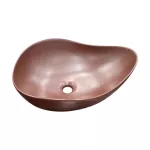 Lavatorio de sobreponer ovalado redondeado 500 x 400 mm sin rebosadero cafe mate Prime 5662-1