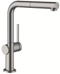 Griferia para fregadero monomando alto 270 extraible cromo negro cepillado Talis M54 Hansgrohe 72808340