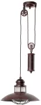 Lampara colgante E27 15W 110V (1457 mm) marron oscuro con contrapeso Winch Faro Barcelona 66205