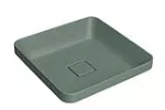 Lavatorio de sobreponer cuadrado 400 mm sin rebosadero salvia Deca L.21040.49