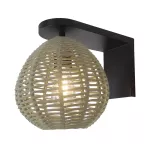 Lampara de pared E27 60W 100-240V (260 mm) negro mate con cuerda arena Maruni Blumenau 48100160-92