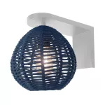 Lampara de pared E27 60W 100-240V (260 mm) blanco mate con cuerda azul marino Maruni Blumenau 48100110-95