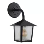 Lampara farol de pared E27 20W 100-240V IP20 (290 x 217 mm) negro con vidrio punteado Colonial Nina Quad Blumenau 102600-01
