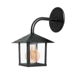 Lampara farol de pared E27 20W 100-240V IP20 (290 x 217 mm) negro con vidrio liso Colonial Nina Quad Blumenau 102800-01