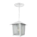 Lampara colgante farol E27 100W 100-240V IP20 (150 mm) blanco con vidrio punteado Colonial Nina Quad Blumenau 194400-04