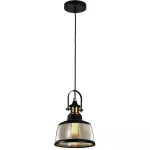 Lampara colgante E27 60W 100-240V negro con ambar Blumenau 88011202 