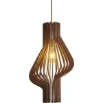 Lampara colgante E27 40W 110V (320 x 560 mm) madera walnut Prime P80651-WD 
