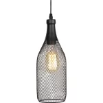 Lampara colgante E27 60W 110V (100 x 330 mm) negra Prime P31171-BK 