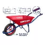 Carretillo de metal 65L 130 kg con llanta maciza de 16” Emtop EWBW4008D