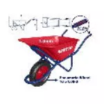 Carretillo de metal 90L 150 kg con llanta de poliuretano de 16” y mango de agarre suave Emtop EWBW4018GPU