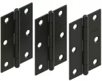 Bisagra de puerta tipo libro 3" x 3" negro mate Fanal N888-026 (3 por paquete)