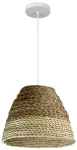 Lampara colgante E27 (330 x 1500 mm) tejido de fibra natural ocre Blumenau 86561093