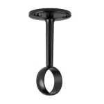 Soporte central para tubo redondo de closet 25 mm (1”) negro Hermex STR-3N / 46583 