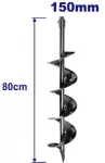 Broca para barreno ahoyador de tierra 150 mm x 80 cm Emtop EEAR5211-2