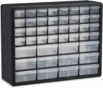Organizador plastico con 44 gavetas (12 medianas y 32 chicas) 51 x 40 x 16 cm Truper ORG-44 / 102642 