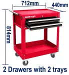 Caja para herramientas de 2 cajones con ruedas (712 x 440 x 694 mm) Emtop ETCS0201