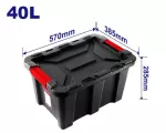 Caja de almacenamiento plastico 23” 40 litros (590 x 385 x 285 mm) negra Emtop EMTB3340