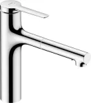 Griferia para fregadero monomando bajo 160 extraible cromo Zesis M33 Hansgrohe 74801000 