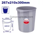 Basurero plastico (267 x 210 x 300 mm) gris Emtop EMLJ1330