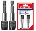 Adaptador para punta de desatornillador 65 mm con bloqueo Emtop ESBT20601 (2 por paquete)