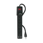 Regleta 6 tomas con 2 puertos USB con supresor 150J 15A 125V negra Volteck MUL-615UN / 46328 