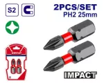 Punta para desatornillador de impacto phillips PH2 25mm (1”) Emtop ESBTM5PH225