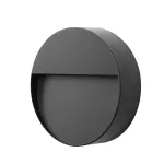 Lampara para exterior de sobreponer en pared redonda LED 8W 100-240V 3000K IP65 (124 mm) negro Blumenau 30323001