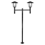 Lampara para exterior poste 2 luces E27 60W 100-240V IP54 (280 x 290 x 2440 mm) negro Colonial Blumenau 174500-01