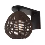 Lampara de pared E27 60W 100-240V (240 mm) negro mate con cuerda cafe Maruni Blumenau 48100160-93