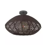 Lampara de techo E27 60W 100-240V (500 mm) negro mate con cuerda cafe Maruni Blumenau 48900160-93