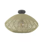 Lampara de techo E27 60W 100-240V (500 mm) negro mate con cuerda arena Maruni Blumenau 48900160-92