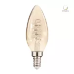 Bombillo LED vintage E12 C35 3.8W 127V 2700K 190lm (tipo vela con filamento en espiral) Tecnolite 4DC35LEDFTE12V27A