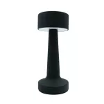 Lampara de mesa dimeable tactil LED 3W 3000K/4000K/6500K (21 cm) recargable negra Tecnolite 3DTTLLED10DCCCN