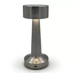 Lampara de mesa dimeable tactil LED 3W 3000K/4000K/6500K (21 cm) recargable plata Tecnolite 3DTTLLED10DCCCPL
