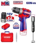 Combo taladro 1/2” y licuadora de inmersion inalambricos 16V Emtop ULCKL1628 (incluye cargador y 2 baterias)