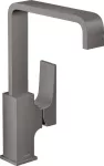 Griferia para lavatorio monomando alto 230 con vaciador push-open cromo negro cepillado Metropol Hansgrohe 32511340