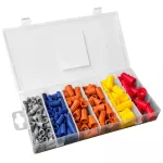 Juego de terminales de resorte colores variados #22-18 / #18-16 / #16-14 / #14-12 / #12-10 AWG (conector plastico) de 158 piezas