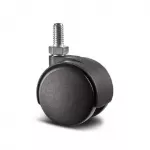 Rueda giratoria plastica PP negra pin de rosca para silla 40 mm 30 kg Tente T03314