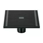 Drenaje cuadrado 15 cm (6”) metalico salida de 45 mm (1-3/4”) negro Riviera Foset RS-802M / 45654