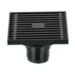 Drenaje cuadrado 10 cm (4”) metalico salida de 45 mm (1-3/4”) negro Riviera Foset RS-801M / 45653