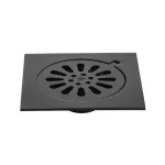 Drenaje cuadrado 15 cm (6”) metalico salida de 38 mm (1-1/2”) negro Aqua Foset RS-606M / 46597