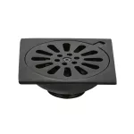 Drenaje cuadrado 10 cm (4”) metalico salida de 38 mm (1-1/2”) negro Aqua Foset RS-604M / 46596