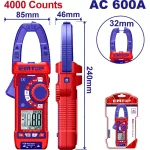 Tester multimetro digital 4A/40A/600A 4000 counts de gancho Emtop EDMR766001
