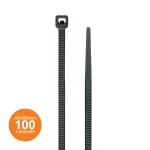 Amarra plastica 4.8 x 200 mm negra Kualox KX-PP004 (100 por paquete)