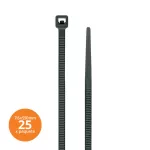 Amarra plastica 7.6 x 550 mm negra Kualox KX-PP007 (25 por paquete)