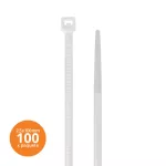 Amarra plastica 2.5 x 100 mm blanca Kualox KX-PP008 (100 por paquete)